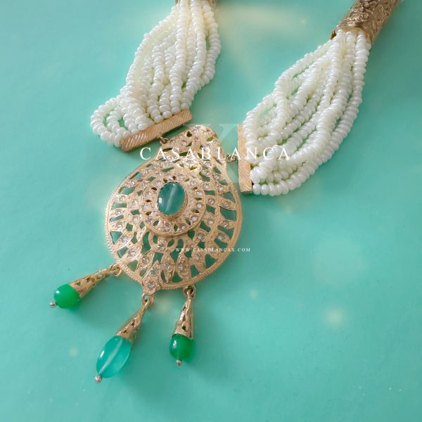 Jawhar Marokkaanse Sieraden Ketting Set Met Oorbellen Goud - Mafy - Image 2