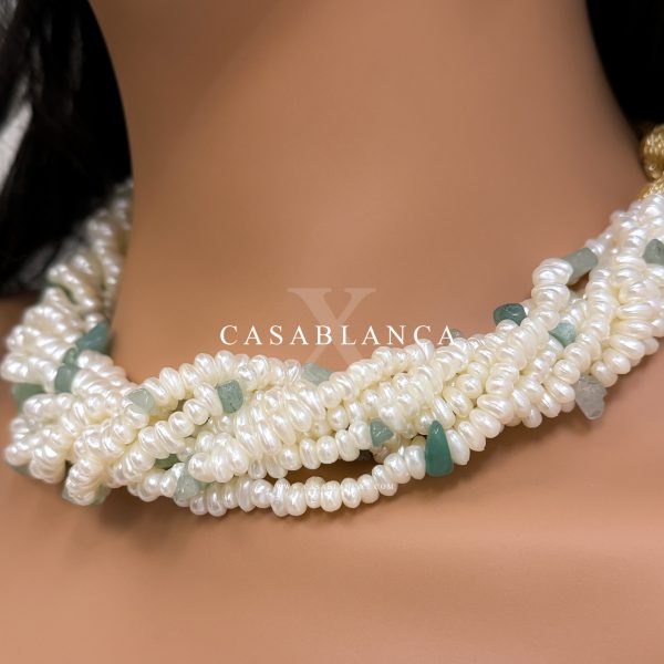 Parelketting Gouden Set Met Oorbellen - Safiya - Image 3