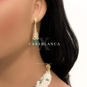 Perlenkette Gold Set mit Ohrringen - Safiya - Bild 2