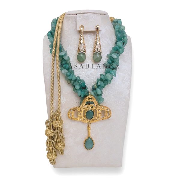 Conjunto de collar con piedras preciosas verdes - Simya - Imagen 2