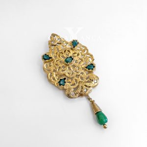 Marokkaanse Gouden Groen Broche - Hazy - Afbeelding 2