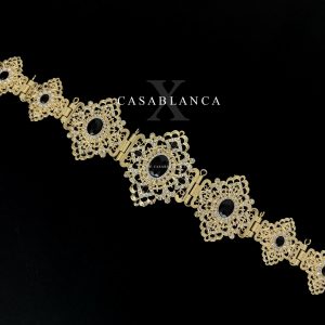 Ceinture marocaine dorée et pierres noires - Zezya – Image 2