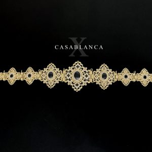 Ceinture marocaine dorée et pierres noires - Zezya – Image 3