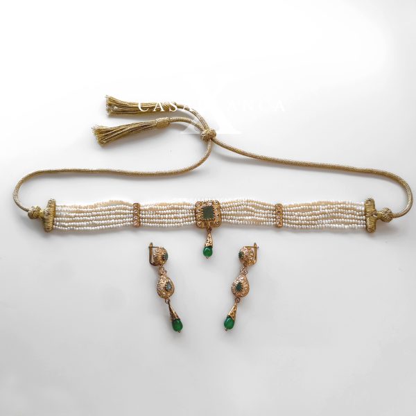 Set girocollo in oro con orecchini - Chery - Immagine 2