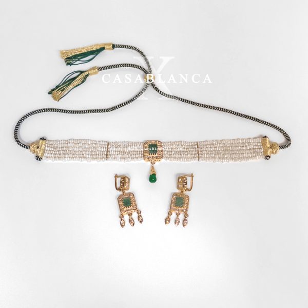Gargantilla dorada con pendientes - Smadi - Imagen 2