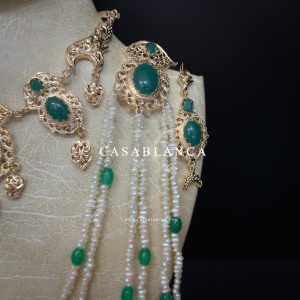 Bruidssieraden Set Goud Groen - Tazya - Image 4