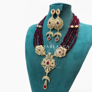 Taqlidi Gouden Ketting Set Rood - Chazya - Afbeelding 3