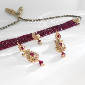 Ketting Choker Goud Rood Set - Rubia - Afbeelding 2