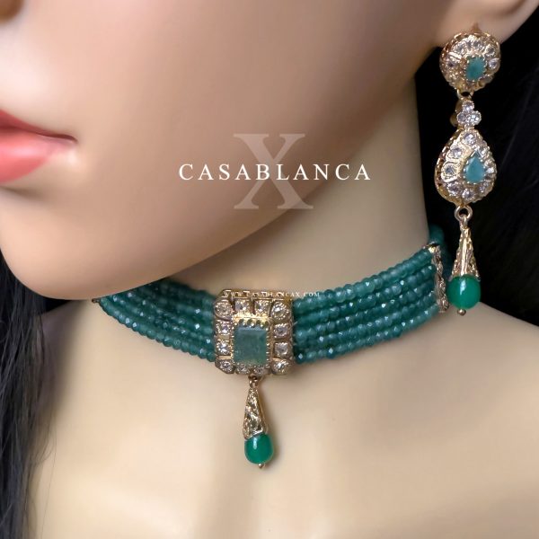Set di choker in vero argento e oro verde - Maya