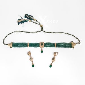 Echte Zilveren Gouden Choker Set Groen - Maya - Afbeelding 3