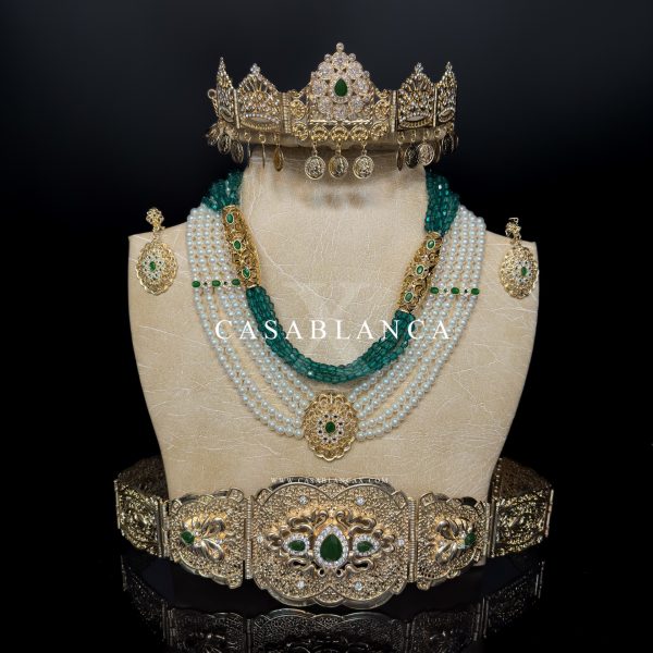 Set di gioielli da sposa oro henné verde - Asiyma