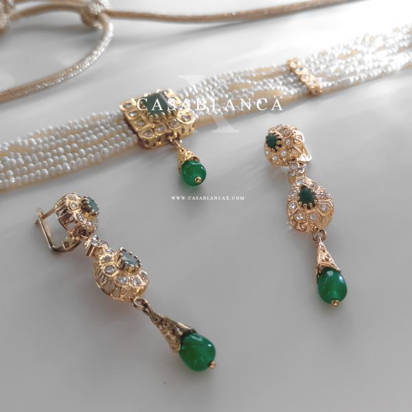 Set girocollo in oro con orecchini - Chery - Immagine 3