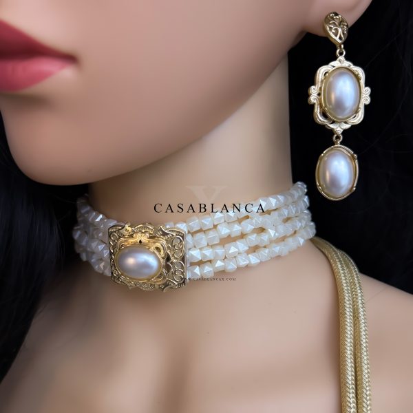 Collana girocollo in oro con perle - Mirabella Opulence