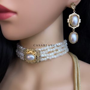 Collier ras du cou en or et perles - Mirabella Opulence