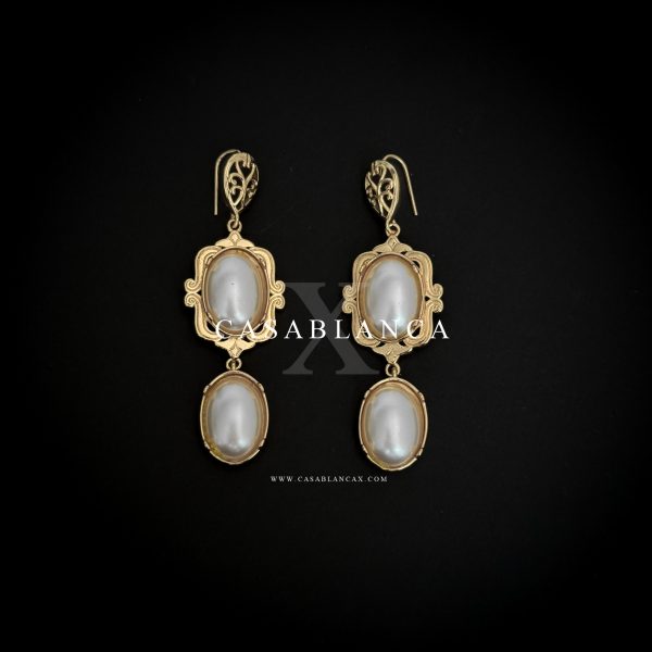 Orecchini di perle dorate - Livia Opulence