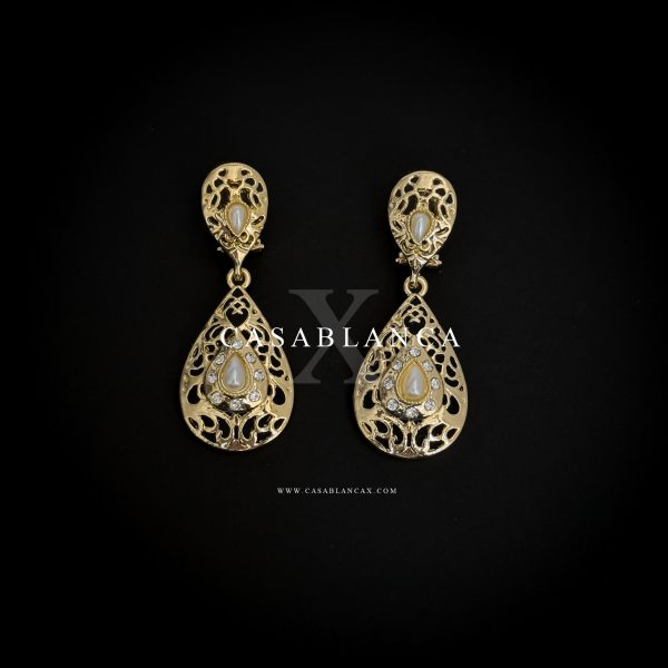 Boucles d'oreilles en perles dorées - Pulshra Opulence - Image 2