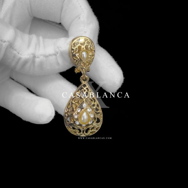 Boucles d'oreilles en perles dorées - Pulshra Opulence