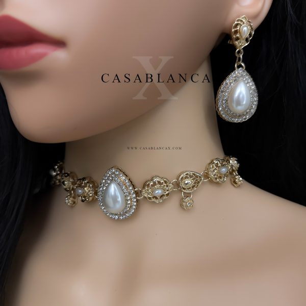 Set girocollo con catena in oro e orecchini - Fiera Opulence