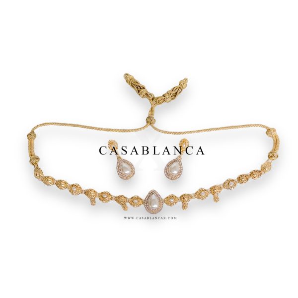 Set girocollo con catena in oro e orecchini - Fiera Opulence - Immagine 2