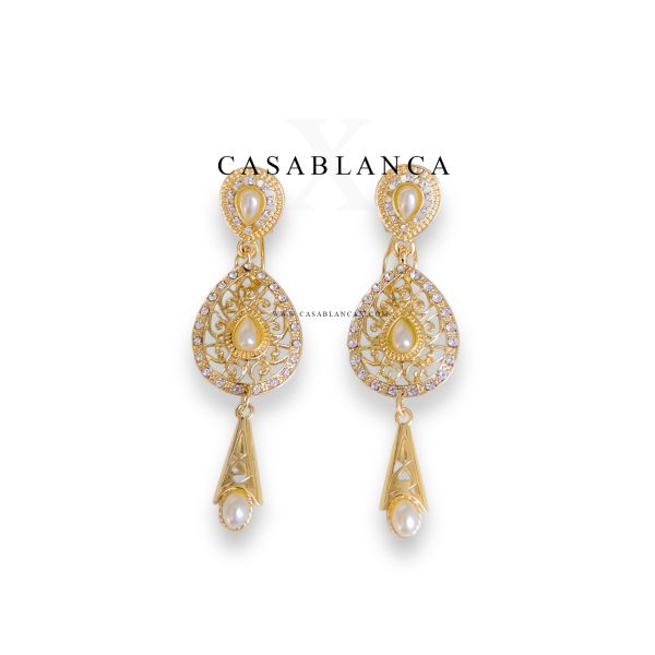 Orecchini di perle marocchine dorate - Fiducia Opulence - Immagine 3