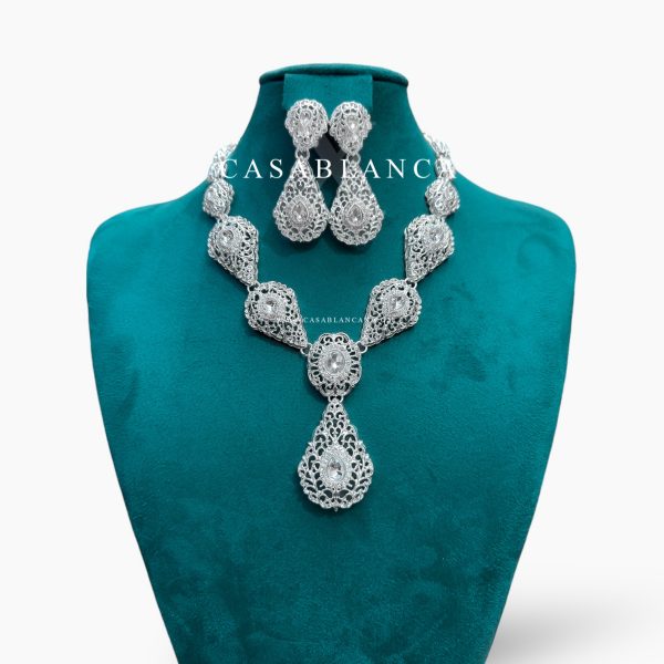Collana in argento con orecchini - Blanzya