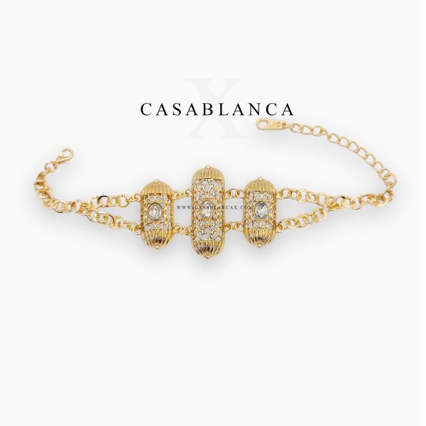Goldenes traditionelles schlichtes Armband - Ricya