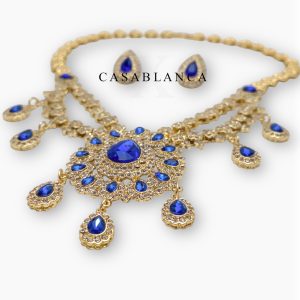 Conjunto Dorado Piedras Azules - Iria - Imagen 3