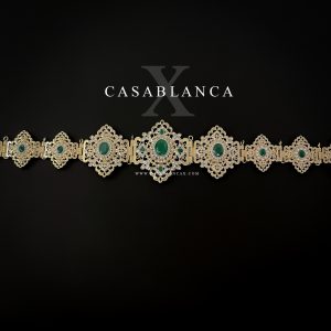 Ceinture dorée marocaine verte - Damya – Image 3