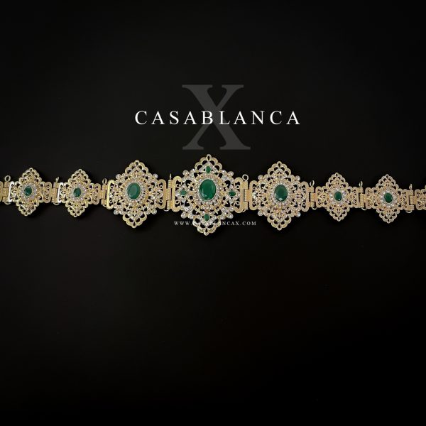 Cintura Marocchina Dorata Verde - Damya - Immagine 3