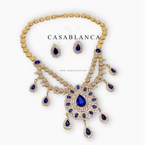 Conjunto Dorado Piedras Azules - Iria - Imagen 2