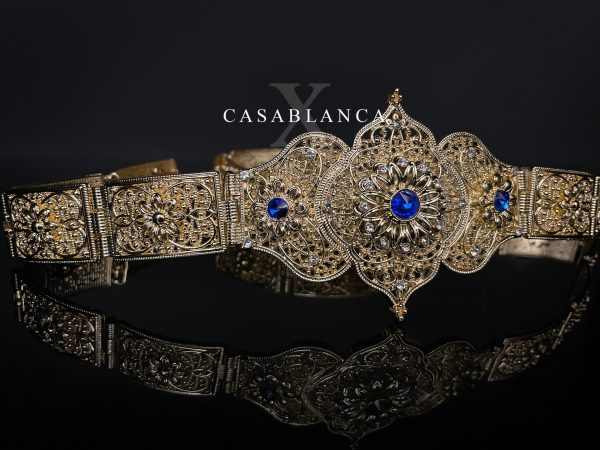 Cinturón Dorado con Piedras Azules - Zumya - Imagen 2