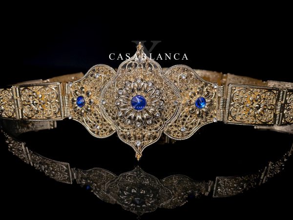 Cinturón Dorado con Piedras Azules - Zumya