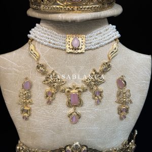 Marokkaanse Bruidssieraden Goud Roze Set - Maza - Afbeelding 3