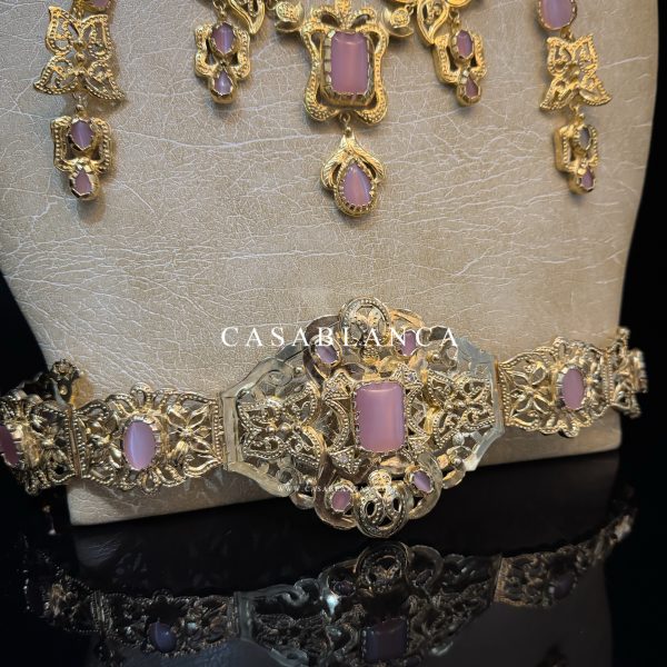 Marokkanisches Brautschmuckset in Gold und Rosa - Maza - Bild 2