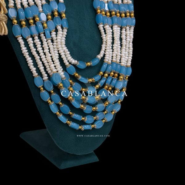 Set di collana con perline blu Jawhar - Zoulia - Immagine 2