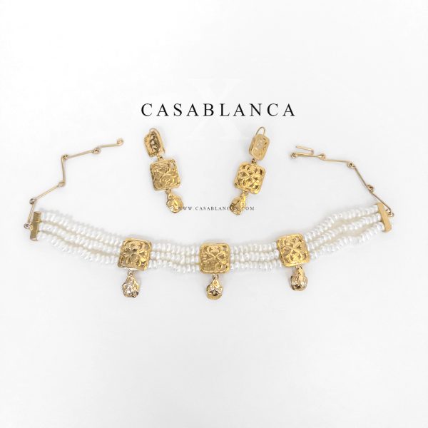 Choker marocchino con perle dorate - Lysa - Immagine 3