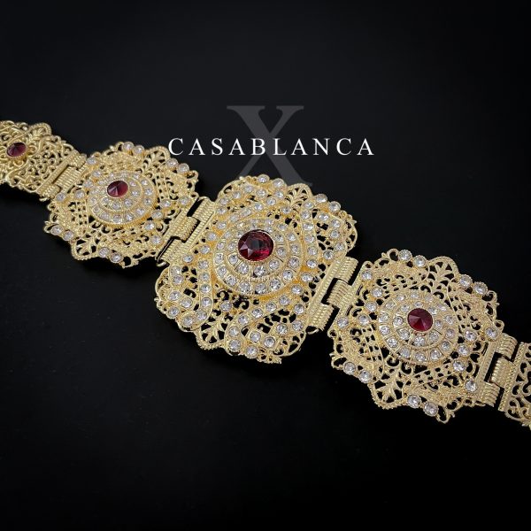 Ceintures marocaines dorées Mdamma Rouge - Milia - Image 2