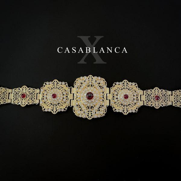 Ceintures marocaines dorées Mdamma Rouge - Milia