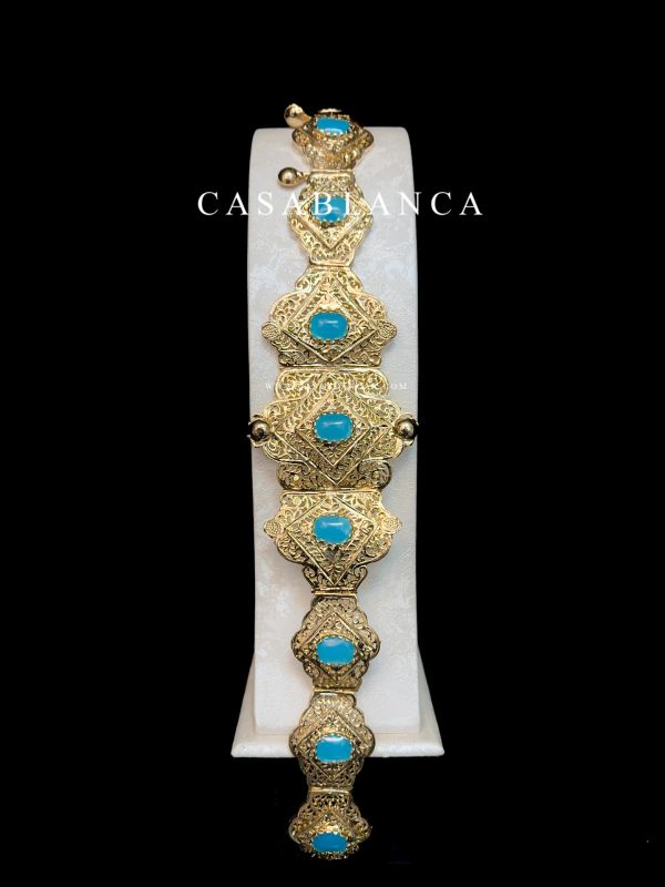 Goldener Mdamma-Gürtel Blau - Sbaa