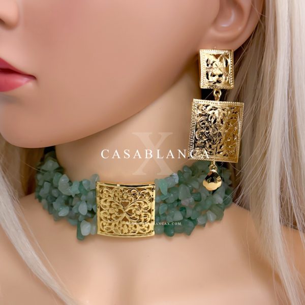 Set collana girocollo menta - Symia