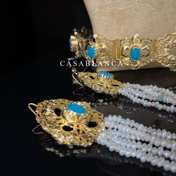 Goud Bruidssieraden Set Blauw - Zulima - Afbeelding 6
