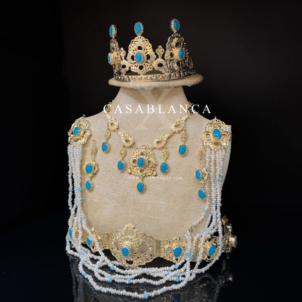 Goud Bruidssieraden Set Blauw - Zulima - Afbeelding 4