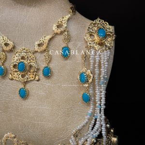Goud Bruidssieraden Set Blauw - Zulima - Imagen 2