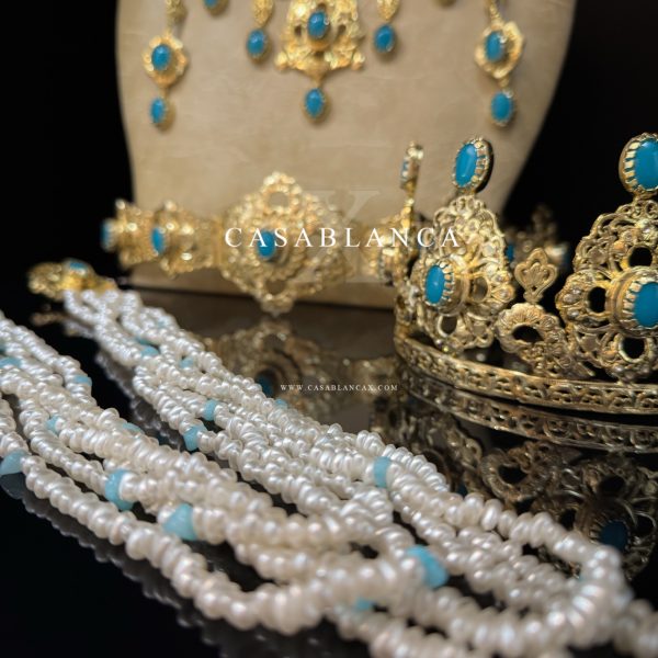 Goud Bruidssieraden Set Blauw - Zulima - Afbeelding 9