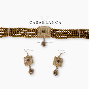 Gouden Champagne Choker Ketting Set - Doray