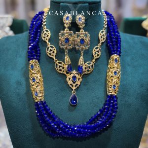 Blue Double Necklace Set - Jamira