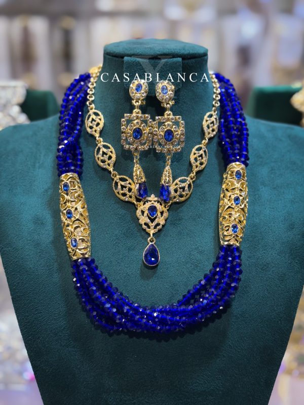 Blue Double Necklace Set - Jamira