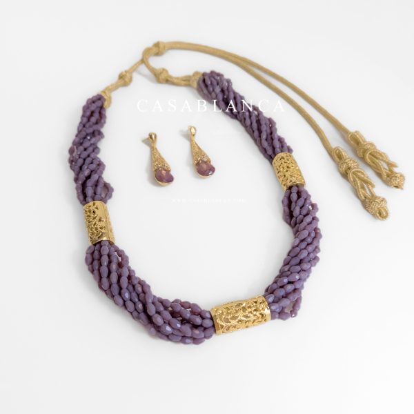 Gouden Paarse Ketting Set - Jalira - Image 2