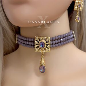 Choker Gouden Paarse Set - Malira
