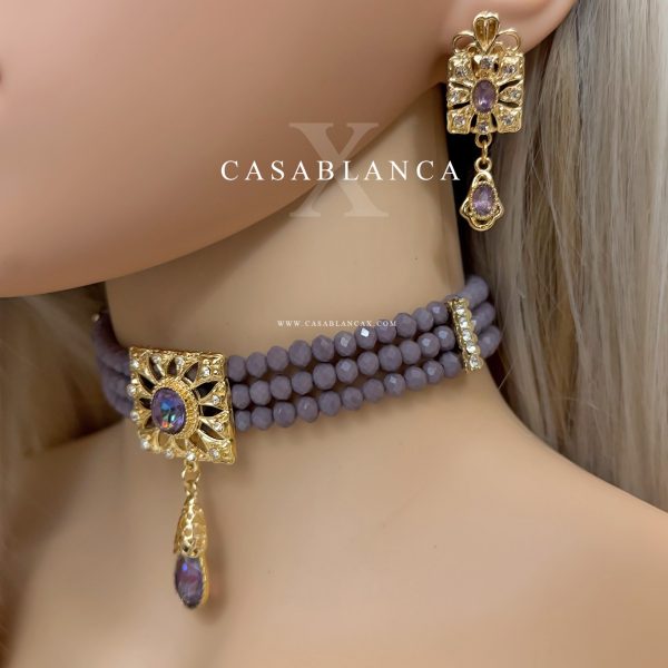 Choker Gouden Paarse Set - Malira - Image 3